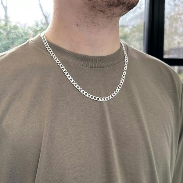 Love Silver Sterling Silver 6mm Diamond Cut Curb Chain