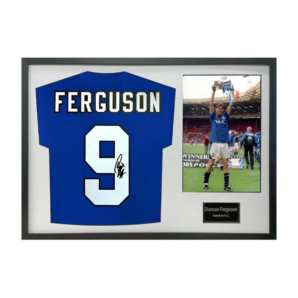 Duncan Ferguson Signed Everton Shirt Classic Frame
