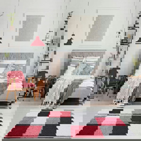 Myshaggy Geometric Red Rug