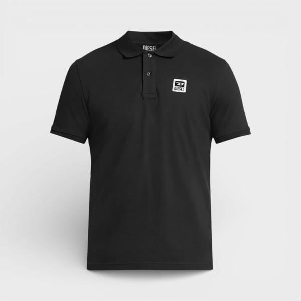 Diesel Logo Polo Shirt Black White