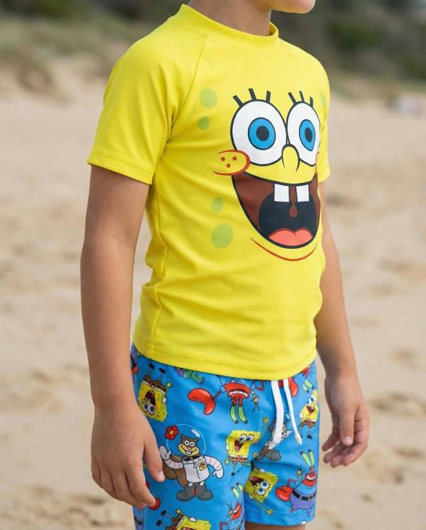 Vanilla Underground SpongeBob SquarePants Boys Yellow Character Face 2 Piece Swim Set
