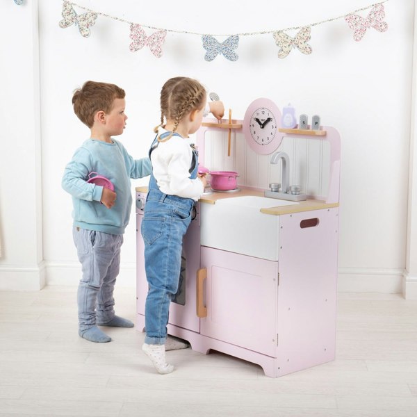 Tidlo Wooden Country Play Kitchen - Pink