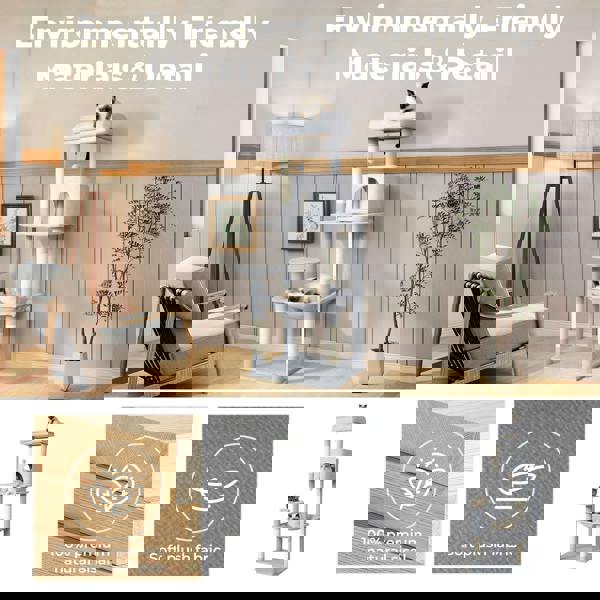 Skylos 143cm Cat Tree Multilevel Scratching Post Climbing Tower Activity Centre