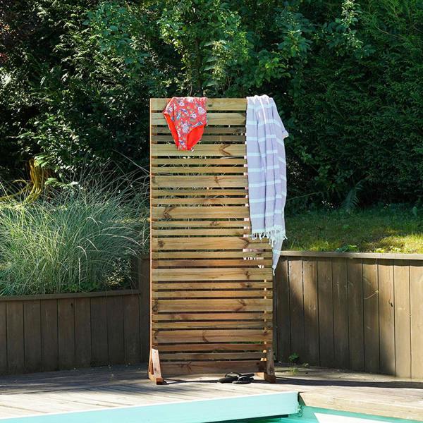 Cerland Lign Z Wooden Privacy Screen 1.8m Modern Slatted Outdoor Timber Panel