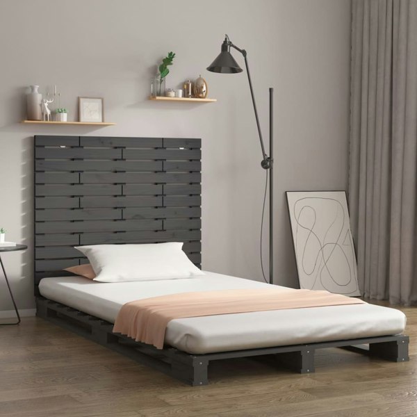 Berkfield Wall Headboard Grey 81x3x91.5 cm Solid Wood Pine