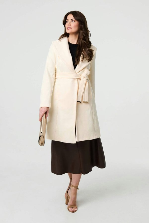 Ivory | Wrap Front Tie Waist Coat