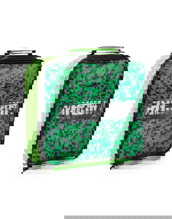 Minecraft Boys Green Creeper Lunch Bag Bottle and Snack Pot (One Size)