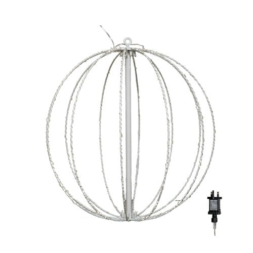 Samuel Alexander 40cm White Metal Folding Christmas Ball with 156 Warm White LEDs
