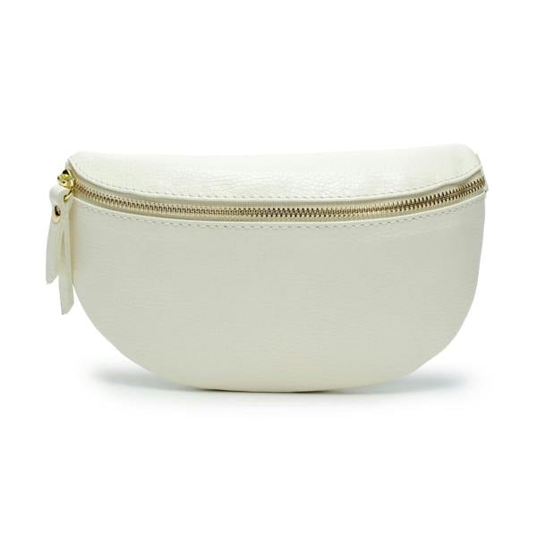 Elie Beaumont Sling Bag - Ivory (Berry Distressed Strap)
