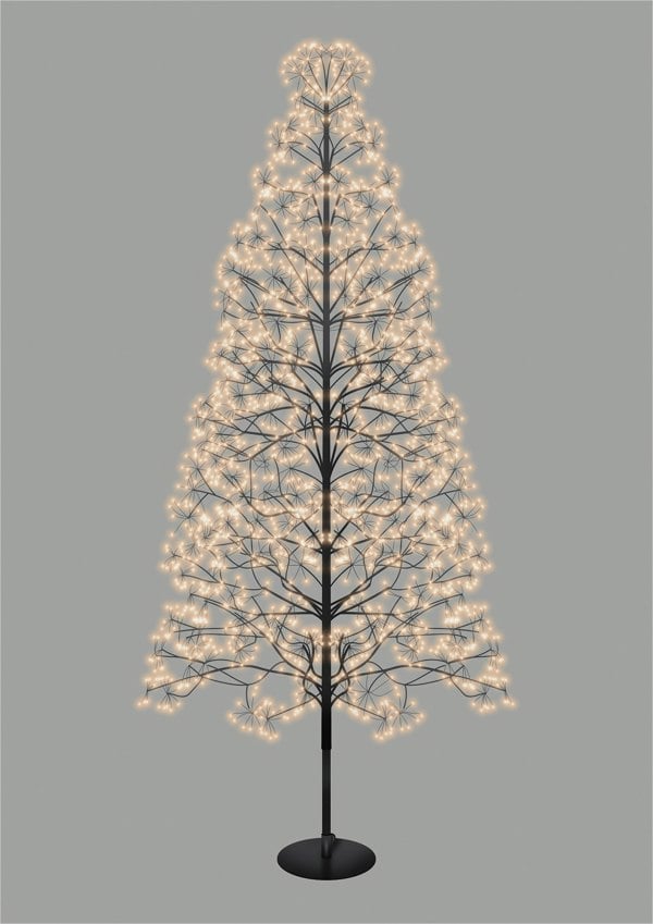 Xmas Haus 1.8m 2250 Gold Micro Led Black Firework Tree