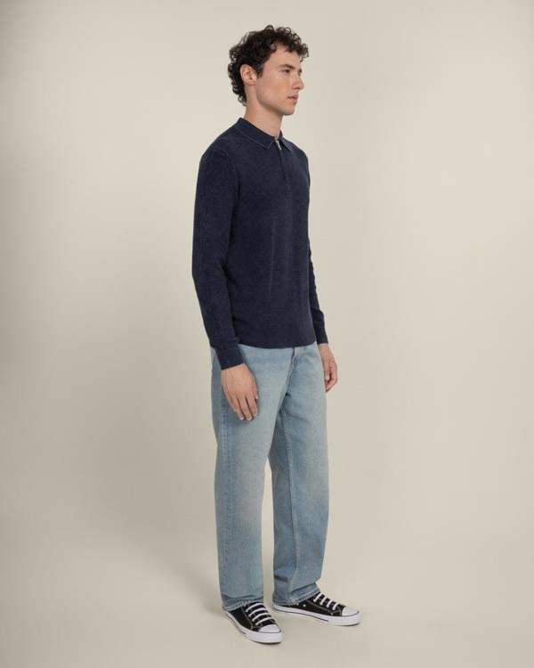 Larsson & Co Gaerum - Vintage Wash Long Sleeve Polo Shirt