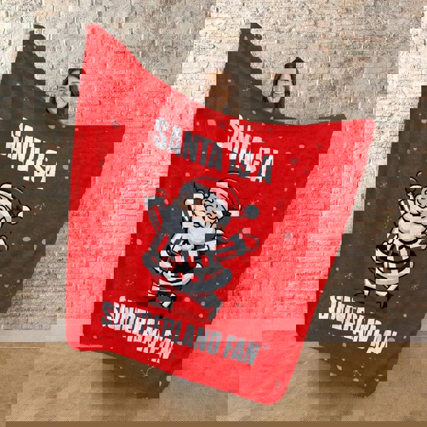 BritishmadeGifts Santa is a Sunderland Football Fan - Luxury Fleece Blanket 150cm X 150cm