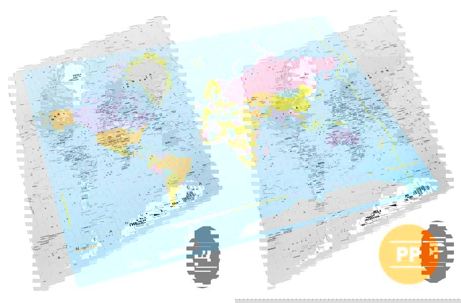 Durable World Map Desk Mat Smooth Non-Slip PC Keyboard Mouse Pad | 50 x 38cm