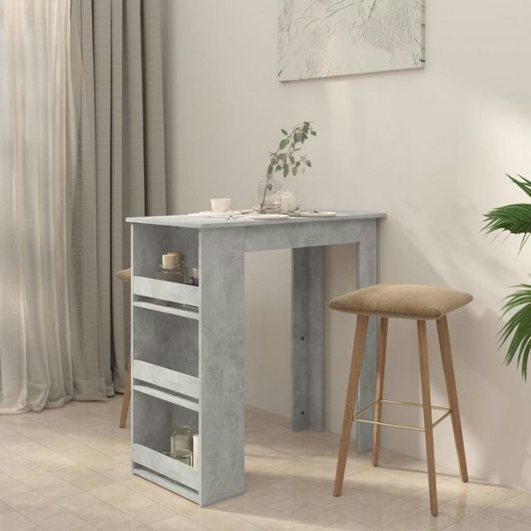 Berkfield Bar Table with Storage Rack Concrete Grey 102x50x103.5 cm