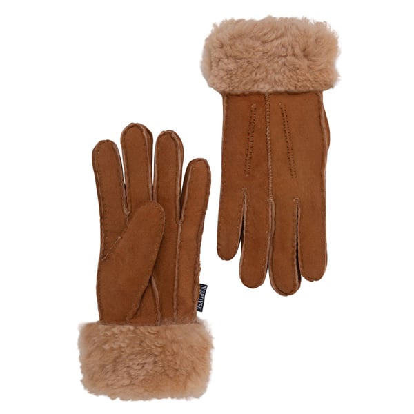 Nordvek Womens Sheepskin Gloves With Fur Cuff