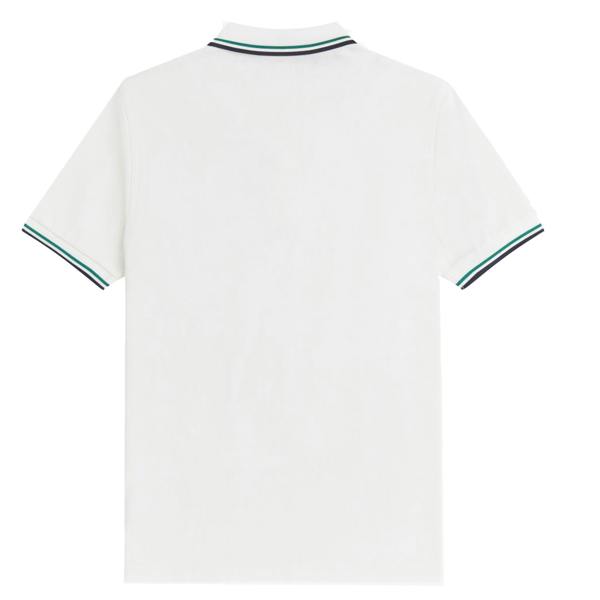 Fred Perry Twin Tipped Polo Shirt Snow White/Sport Green/Navy