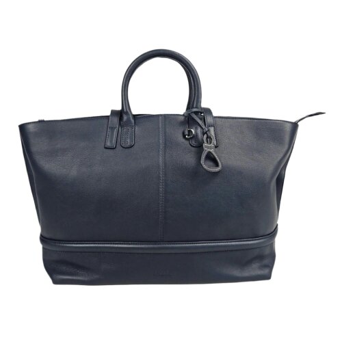 SADDLER Victoria Oversize East West Tote Bag for Women - handmade by Saddler - Navy