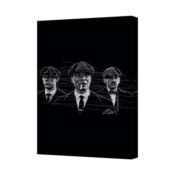 Benjamin Tate Design Three Men In Hats Canvas Wall Art Trio Portraits Sketch Black