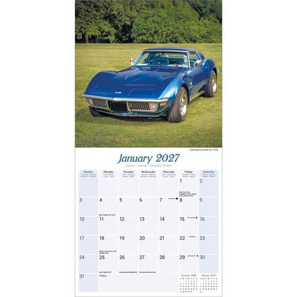 American Classic Cars Calendar 2027, Wall Calendars, Month To View, Transport, Gift