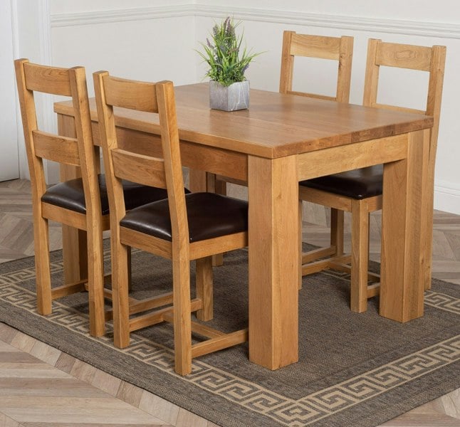 That's Furniture Dakota Small Oak Dining Table with Lincoln Oak Chairs
