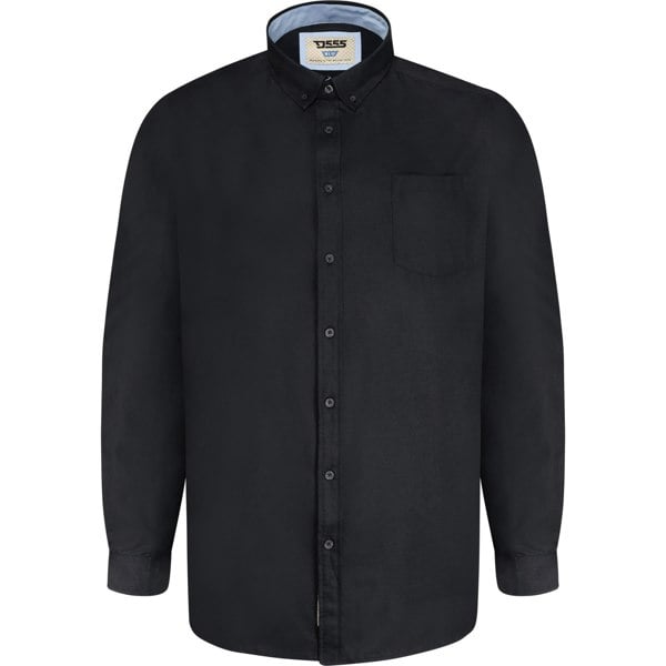 Duke Mens D555 Richard Oxford Kingsize Long-Sleeved Shirt - Black