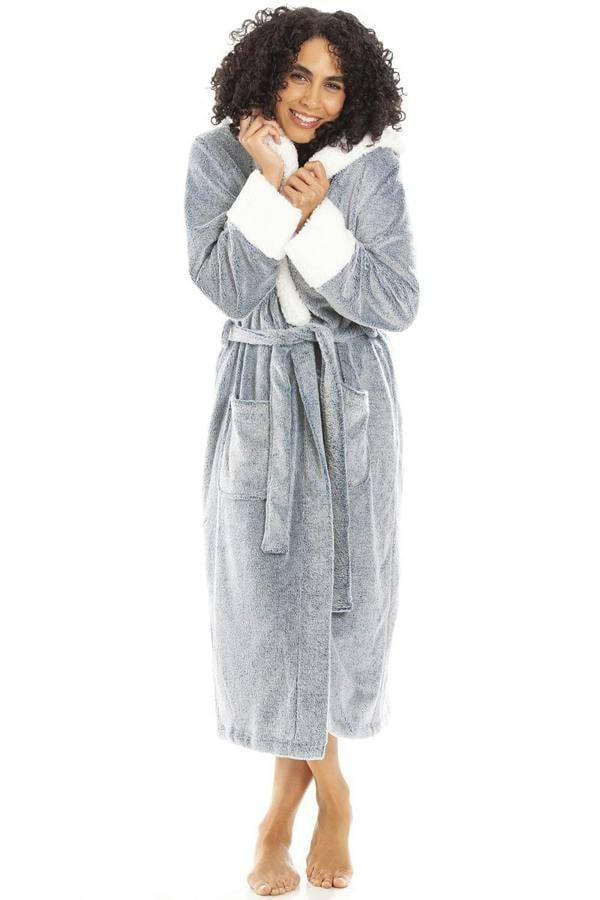 Women's Super Soft Bathrobe with Sherpa Lined Hood and Cuffs