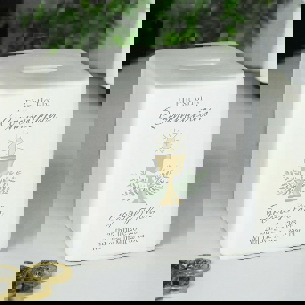 Personalised Memento Company Personalised First Holy Communion Ceramic Square Money Box