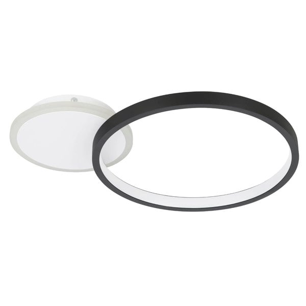 EGLO Gafares LED Black And White Flush Ceiling Light