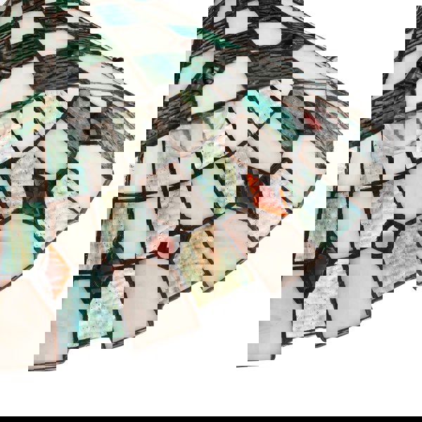 Emerald Green and Opal White Tiffany Pendant Shade with Ruby Red Beads Image 5