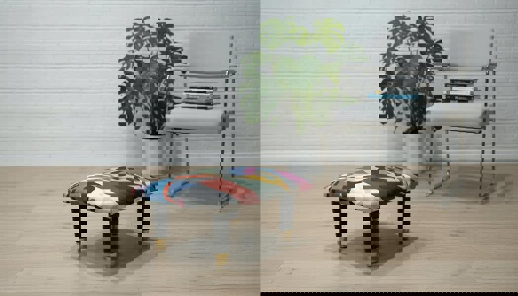 Small Multi - Colour Footrest Pouffe – Handmade Velvet Footstool UK - ISTOOLS