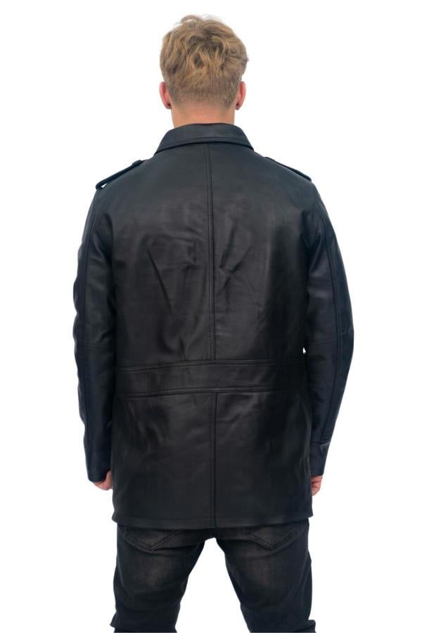 Infinity Leather Mens Leather Parka Safari Coat-Mesa Verde
