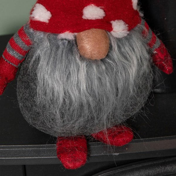 Samuel Alexander 32cm Festive Christmas Red & Grey Bearded Gonk with White Polka Dot Hat