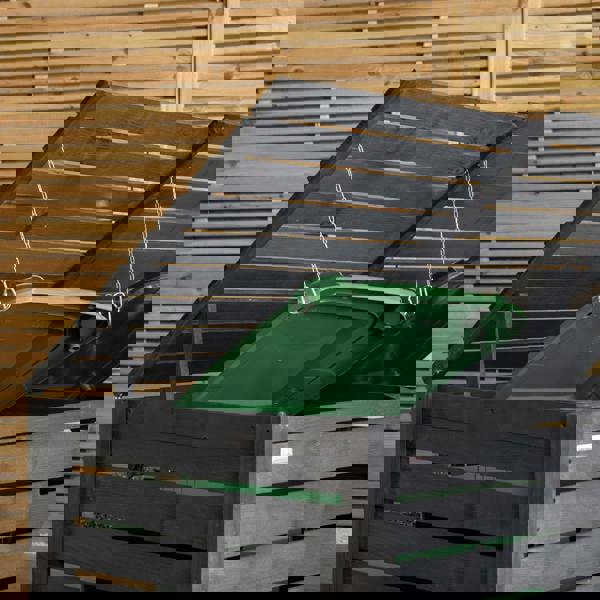 Samuel Alexander 1.43m x 1.16m Outdoor Wooden Garden Double Wheelie Bin Store Storage for 2 Bins in Dark Grey