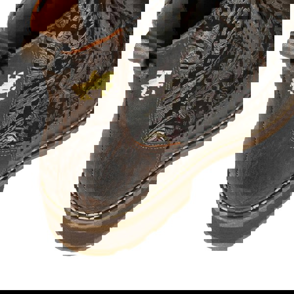 Embassy London Milliner - Bronze & Floral - Women's leather round toe rubber sole ankle boot in black