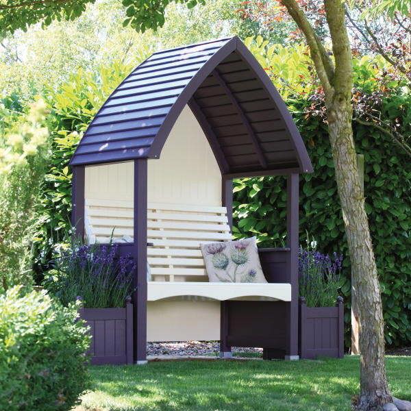 AFK Wooden Garden Arbour 'Cottage' In Lavender and Cream