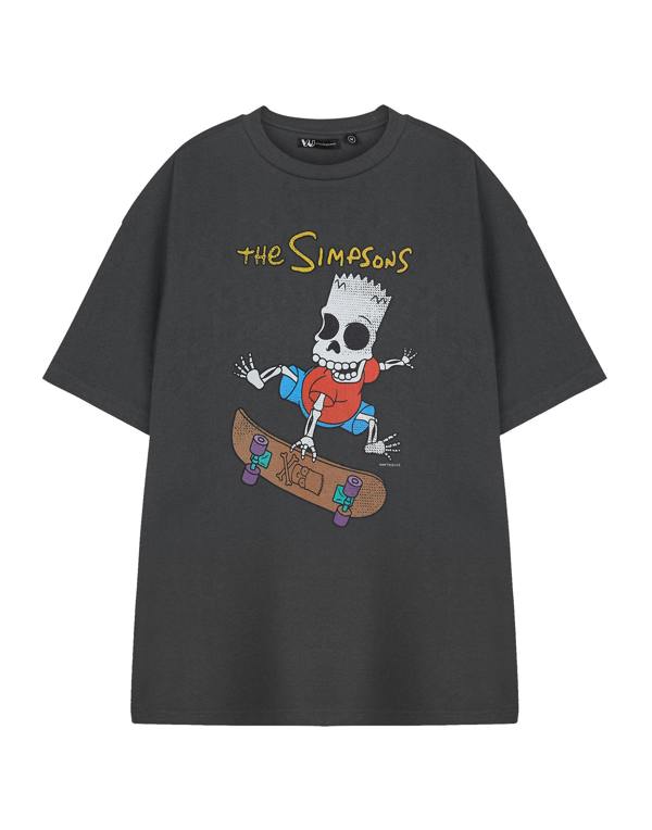 The Simpsons Mens Grey Bart Halloween Short Sleeved T-Shirt