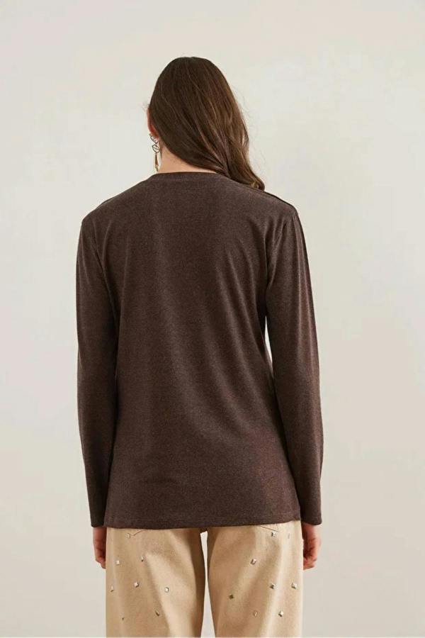 Hoxton Gal V-Neck Wool-Viscose Draped Sweater
