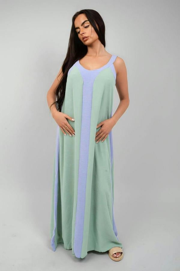 Bianca Two-tone Sleeveless Cami Maxi Dress - Lilac