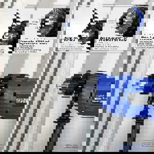 Traderight Electric Hammer Drill 13mm Chuck Powerful Variable Speed Corded DIY