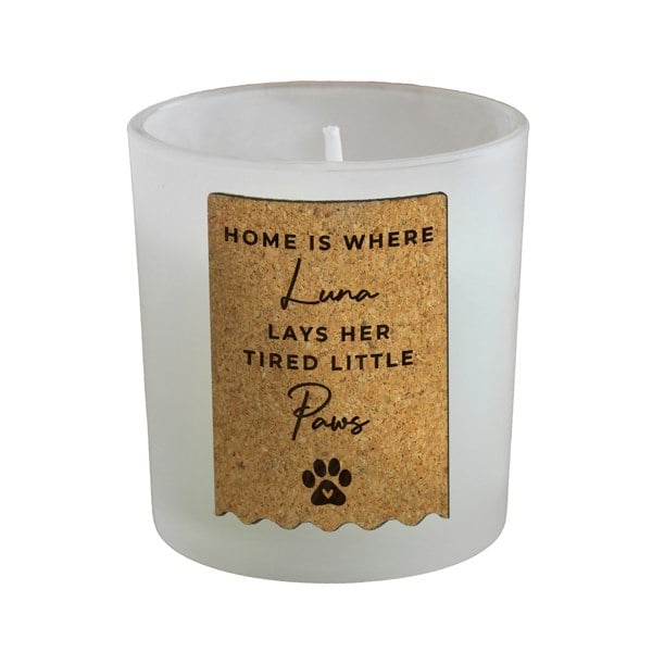 Personalised Memento Company Personalised Paw Print Cork Label Candle Jar