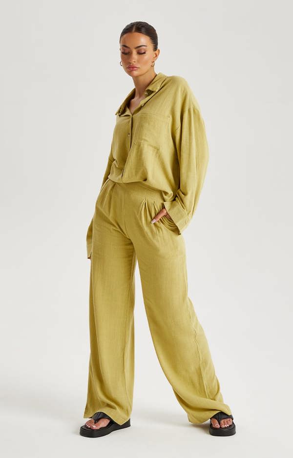 Urban Bliss Olive Linen Trouser