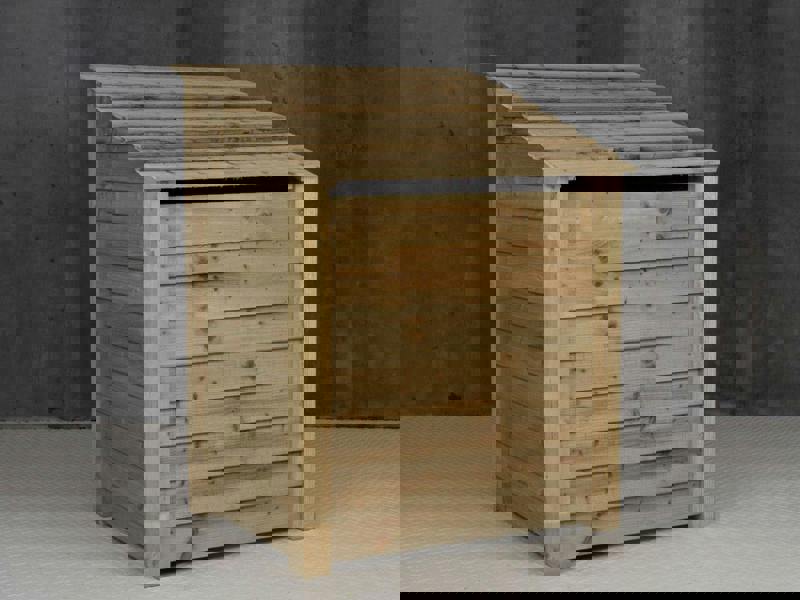 Arbor Garden Solutions Wooden Log Store with Door and Shelf (Roof Sloping Back) W-99cm, H-126cm Or 180cm, D-88cm