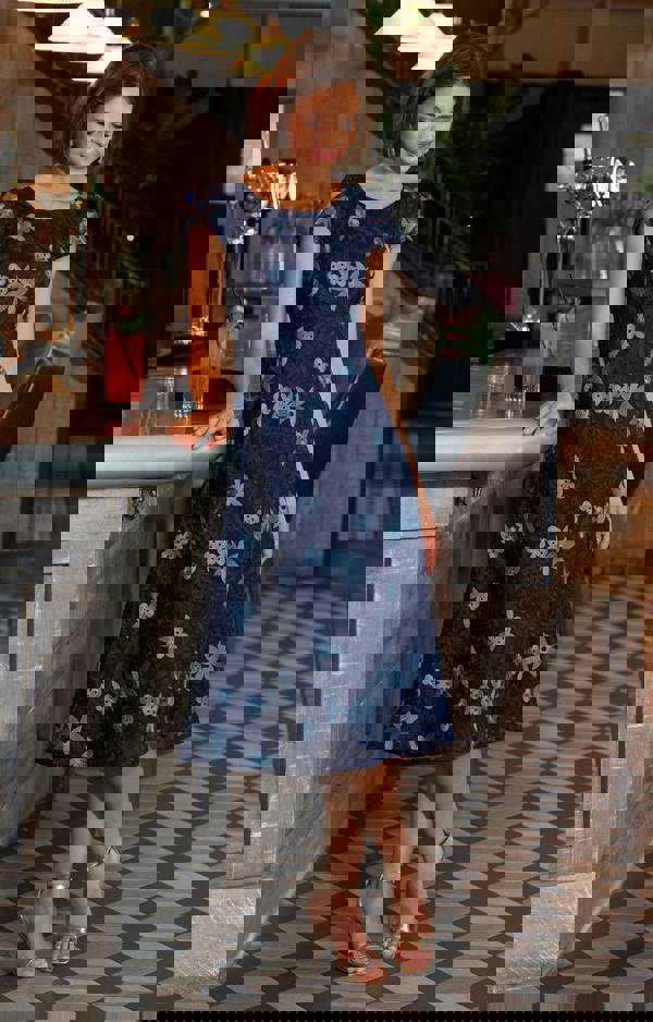 Alie Street London Charlotte Lace Dress - Midnight Blue