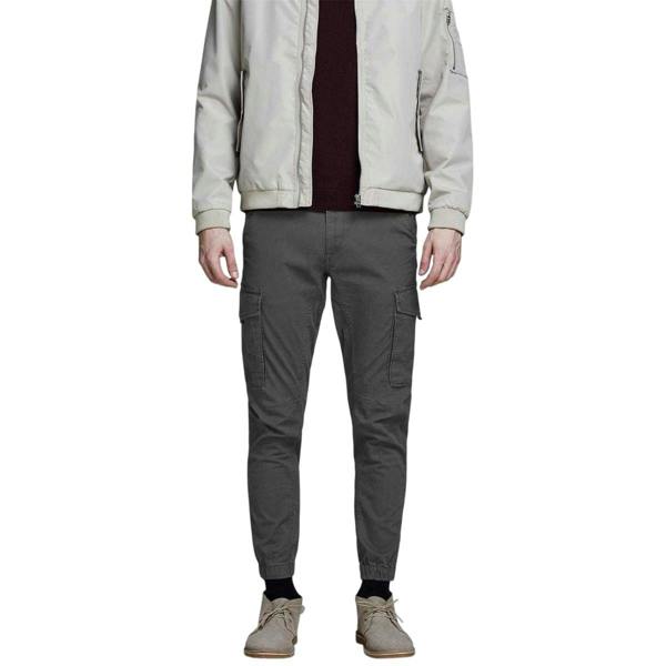 Jack And Jones Mens Flake Slim Cargo Trousers - Asphalt - 