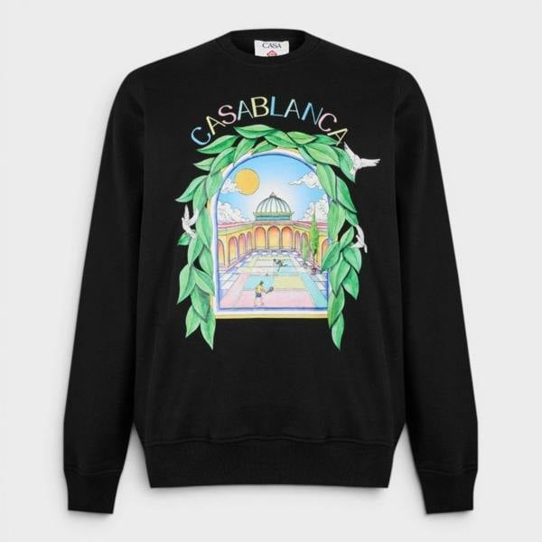 Casablanca L'Arch De Tennis Printed Sweatshirt Black