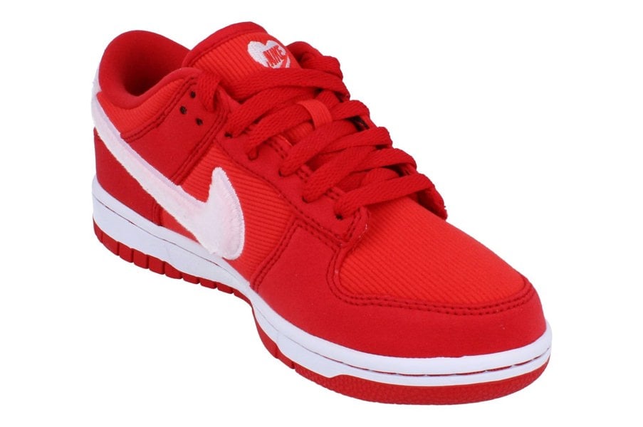 Nike Dunk Low GS Trainers Fz3548  612 - Fire Red Pink Foam Light Crimson 612 - Photo 3