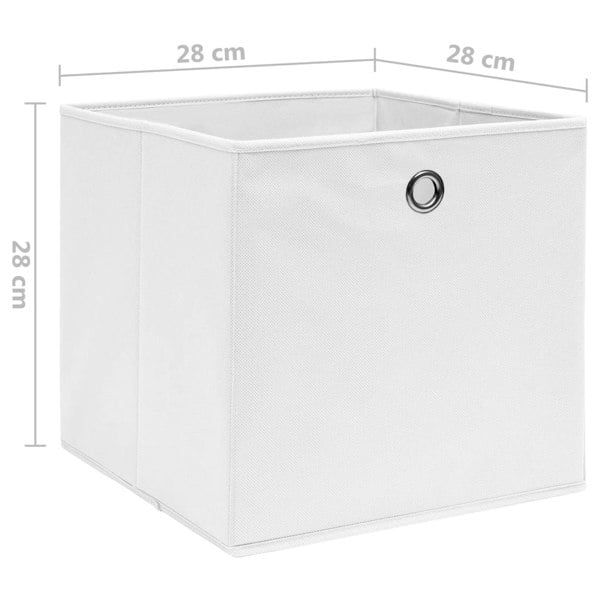 Berkfield Storage Boxes 10 pcs Non-woven Fabric 28x28x28 cm White