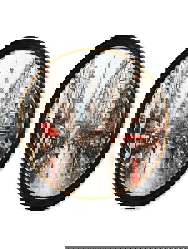 Exceptional Art Paris Eiffel Tower - Oxford round frame