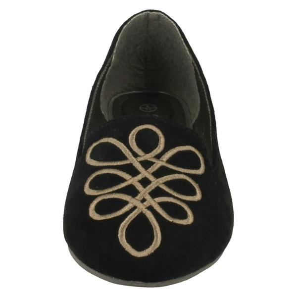 Spot On Ladies Spot On Looped Vamp Stitched Ballerinas
