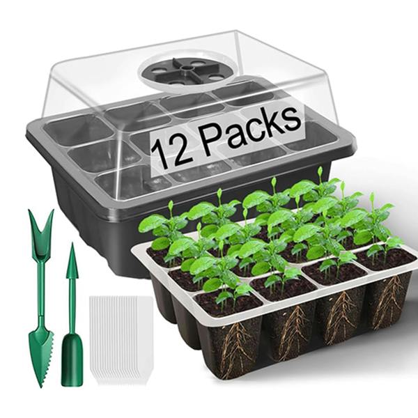 Dragodirect 6 Packs Seed Trays with Clear Lids Seed Propagator Set Garden